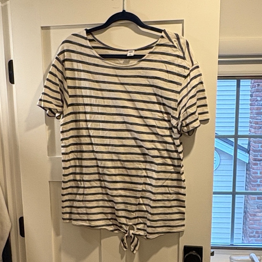 Old Navy navy and White Striped Top